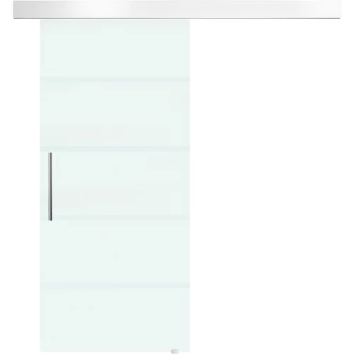 HOMCOM Notranja drsna vrata iz matiranega in motnega stekla z vodilom B2 in ročajem za kopalnico Kuhinjski steklen studio 205x 90x 0,8 cm, (20745259)