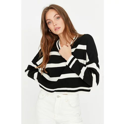 Trendyol Black Striped Knitwear Sweater