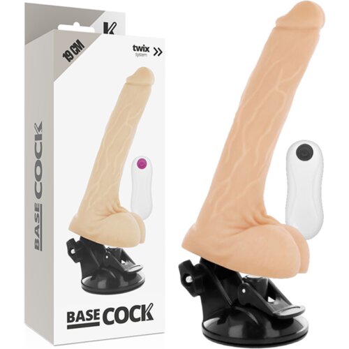 BaseCock Vibrator Realistic Remote Control Fl 19,0 Cm Cene