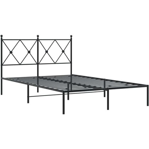 vidaXL Kovinski posteljni okvir z vzglavjem črn 120x200 cm Cene