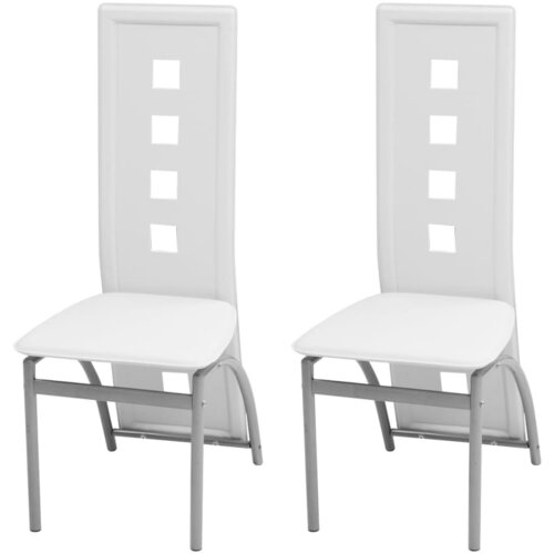The Living Store Jedilni stol 2 kosa belo umetno usnje - Stol Za Jedilnico, (21494066) Cene