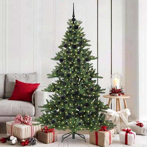 vidaXL Umjetno božićno drvce s nogom s 300 LED dioda Zelena 180 cm PVC Cene