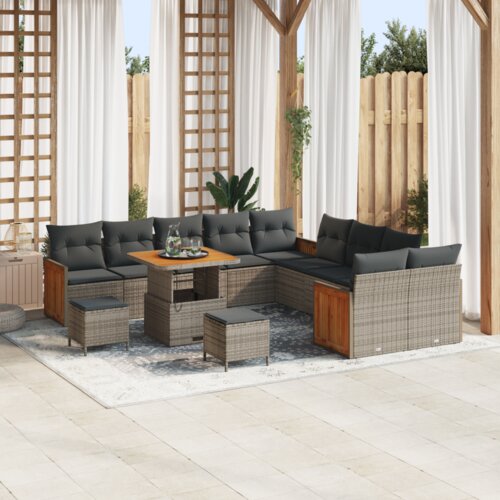  Vrtna sedežna garnitura 13 pcs Siva Temno siva 80 x 80 x 71 cm, (5000020582) Cene