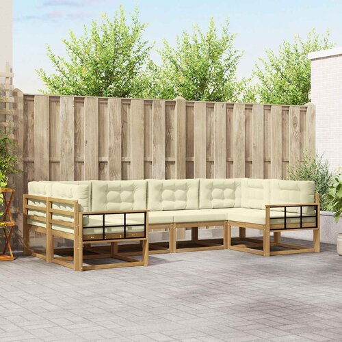  Set vanjskih sofa 6 kom. Bijela i krem 325 x 168,5 x 73 cm Cene