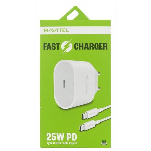BAVIN Bavitel punjač 25W Type C + kabl Type C bela ( 92019 ) Slike