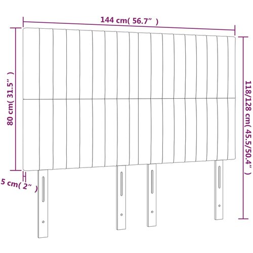  Uzglavlje tamno sivo 144x5x118/128 cm tkanina Slike