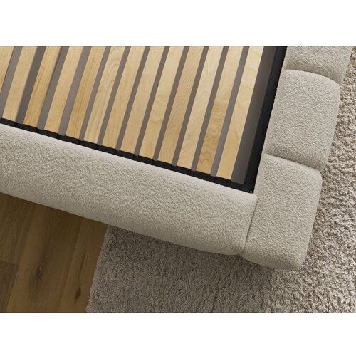 Bobochic Paris Bež oblazinjena zakonska postelja s prostorom za shranjevanje z letvenim dnom 140x190 cm Denali &amp;ndash; Slike