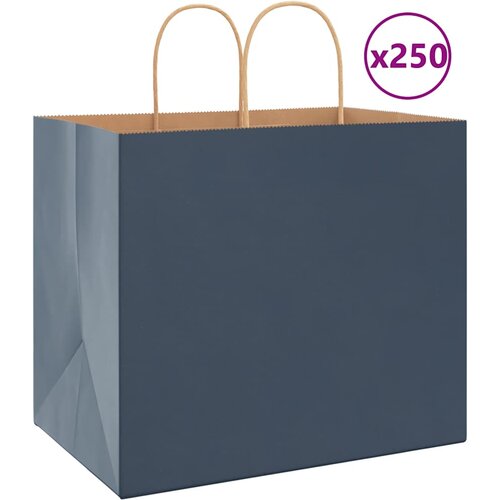  Papirnate vrećice 250 kom s ručkama plave 32x22x28 cm Cijene