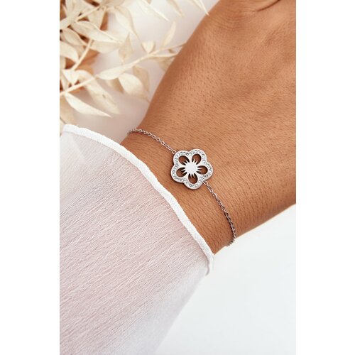 Kesi Delicate Women's Silver Bracelet with Flower Slike