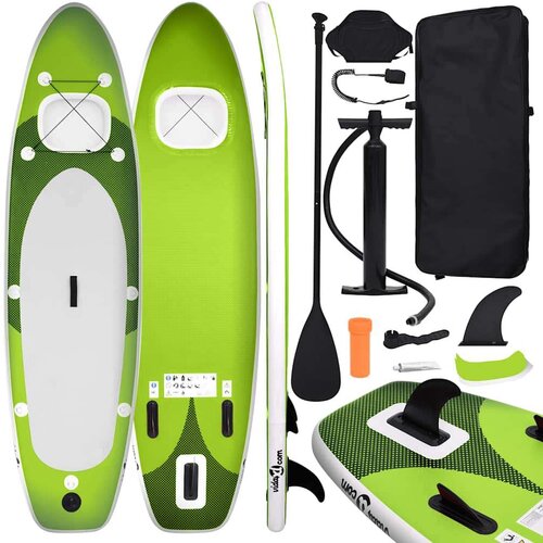 vidaXL Set daske za veslanje stojeći na napuhavanje zeleni 330x76x10cm Cijene