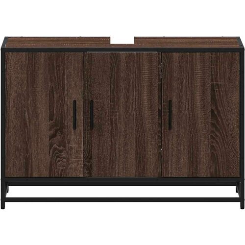 VidaXL Kupaonski ormarić za umivaonik boja hrasta 90x33x60 cm drveni Slike