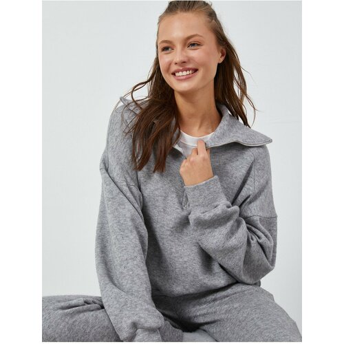 Koton High Collar Pajama Top with Zipper Slike