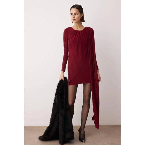 TRENDYOLMILLA ženska haljina Tpraw26El00037, Bordeaux-Dark Burgundy Cene