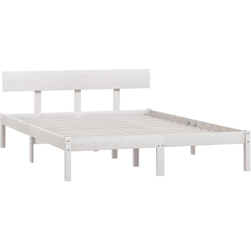  Okvir za krevet od masivne borovine bijeli 160 x 200 cm Slike
