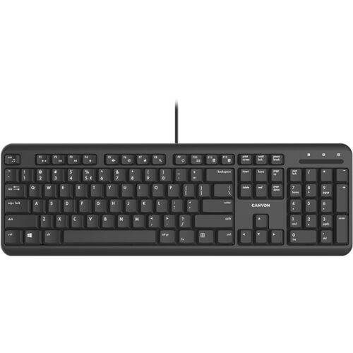 Canyon HKB-20, wired keyboard with Silent switches ,105 keys,black, 1.8 Meters cable length,Size 442*142*17.5mm,460g, AD layout Cijene