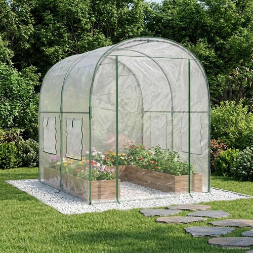  Staklenik s okvirom 160 x 200 x 192 5 cm PVC *Transparent*an - 200 cm Cene