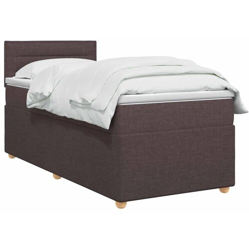  Boxspring krevet s madracem Tamno smeđa 90 x 190 cm Tkanina - Tamno smeđa 90 x 190 cm Dizajn linija Slike
