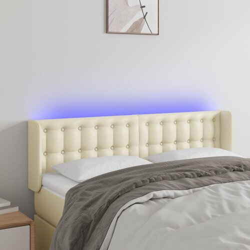  LED uzglavlje krem 147x16x78/88 cm od umjetne kože Cijene