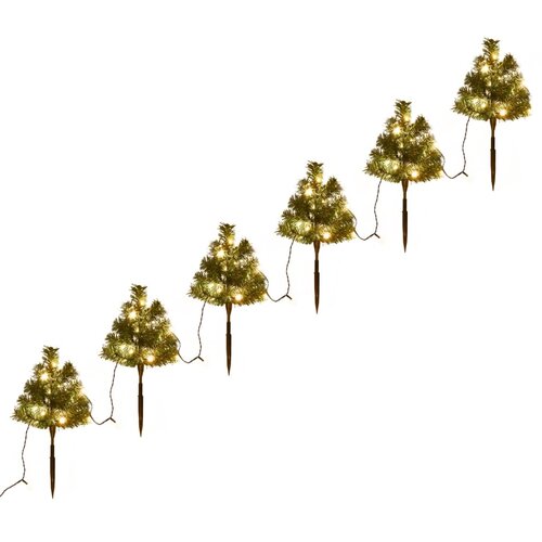 vidaXL Božićna drvca za stazu 6 kom tople bijele LED žarulje 45 cm PVC Cijene