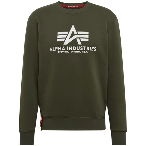 Alpha Industries Majica oliva / rdeča / bela