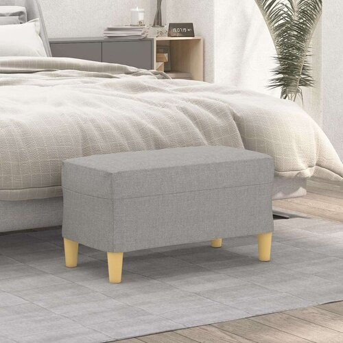  Klupa svjetlosiva 70 x 35 x 41 cm od tkanine Slike
