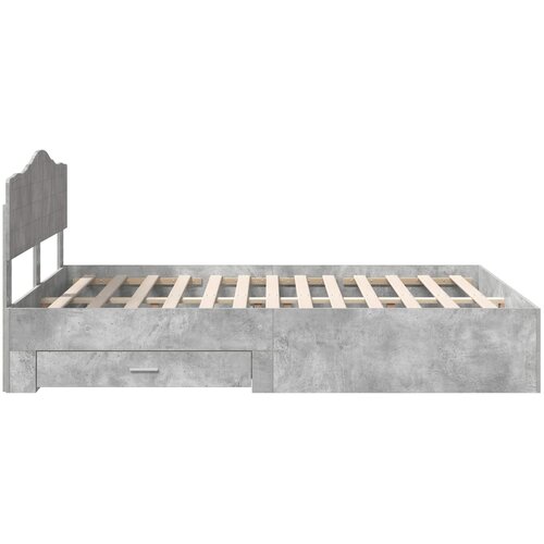  Krevetna konstrukcija s ladicama Betonski sivi 140 x 200 cm Siva 206 x 143 x 90 cm Slike