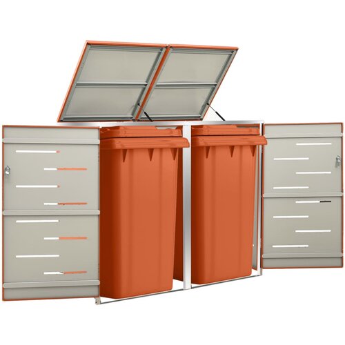 VidaXL spremi&amp;scaron;te za dvije kante za smeće 138 x 77,5 x 115,5 cm čelično Slike