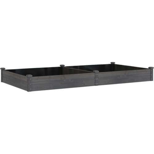 VidaXL Vrtna visoka greda s podlogo siva 240x120x25 cm trden les jelke, (20798697) Slike