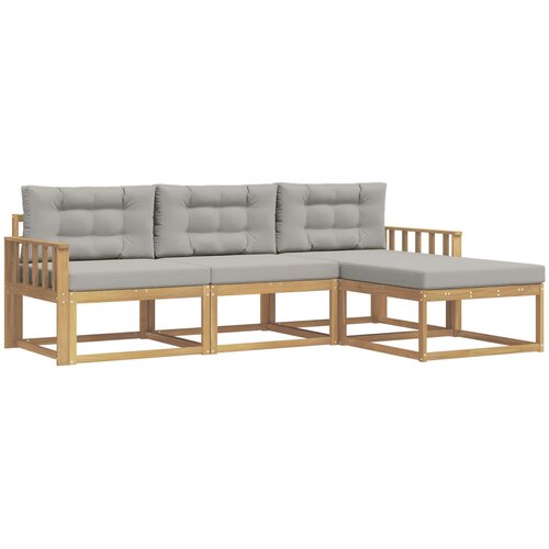 vidaXL Zunanja garnitura za sedenje 4 pcs Bela in svetlo siva, (5000280885) Cene