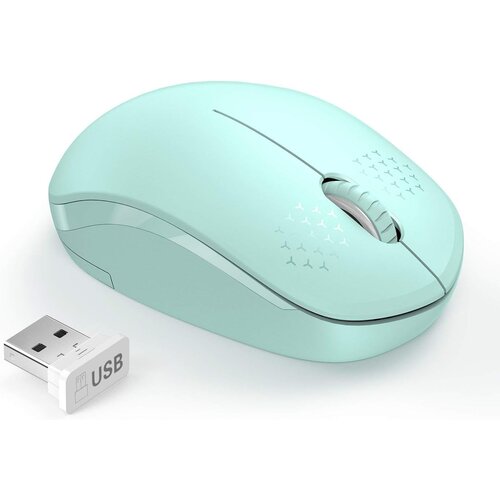 Generic brezžična mi&amp;scaron;ka, brez&amp;scaron;umna mi&amp;scaron;ka 2,4 g s sprejemnikom usb - prenosna računalni&amp;scaron;ka mi&amp;scaron;ka mint zelena, (21121838) Slike