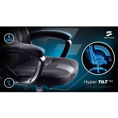  Furon 242800 &amp;ndash; Ergonomska gaming stolica s funkcijo gugaljenja, nastavljivo vi&amp;scaron;ino, lumbalno blazino, nosilnost 120 kg, črna Slike