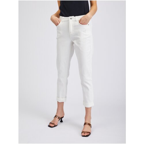 Orsay White Women&amp;#039;s Shortened Boyfriend Jeans - Women Slike