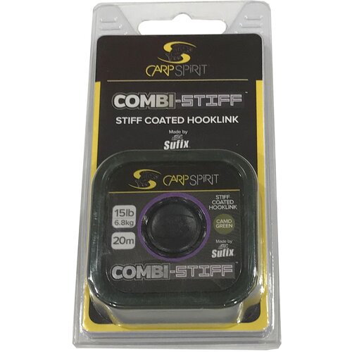 Carp Spirit struna combi stiff coated braid, 20 m, 15LB c, zelena Cene