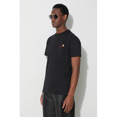 Carhartt WIP Pamučna majica S/S American Script T-Shirt za mu&amp;scaron;karce, boja: crna, s aplikacijom, I029956.89XX Slike