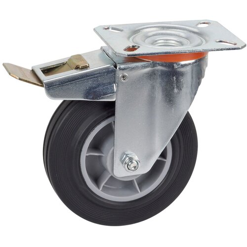 DÖRNER + HELMER 716872 TPE okretni kotač 125x35.5mm, Rola, total lock, ploča 100x85mm, PP obod sivi, Trkr. 100 kg Cijene