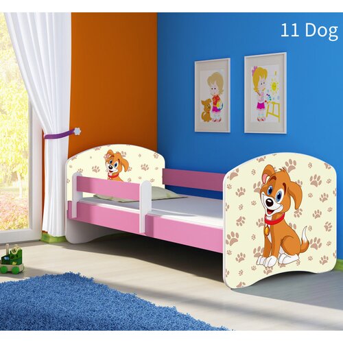 Dječji krevet ACMA s motivom, bočna roza 140x70 cm 11 Dog Cene
