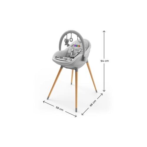 Kinderkraft Hranilica Fini UP 3u1, Grey Slike