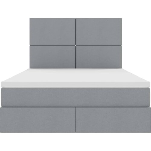 Krevet s madracem i skladi&amp;scaron;tem Svijetlo siva 140 x 190 cm Svjetlosiva Slike