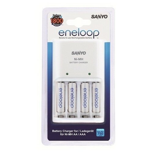Sanyo MQN04-E-4-4UTGB sa baterijama 4xAAA eneloop 750mAh punjač za digitalni fotoaparat Slike