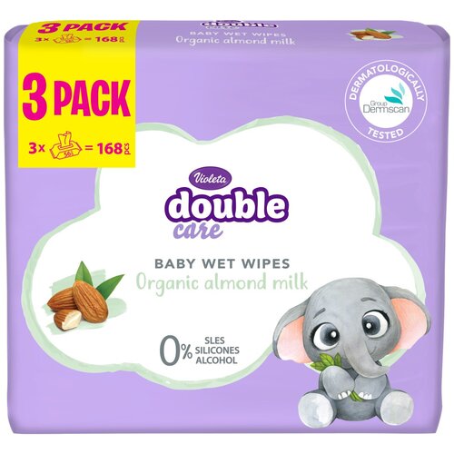 Violeta Vlažilni robčki z dodatkom mandljevega mleka - 3 pack Cene
