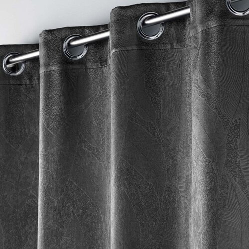 Douceur d int&amp;eacute;rieur Antracitno siva zatamnjujuća zavjesa od samta 135x280 cm Melodie &amp;ndash; Slike