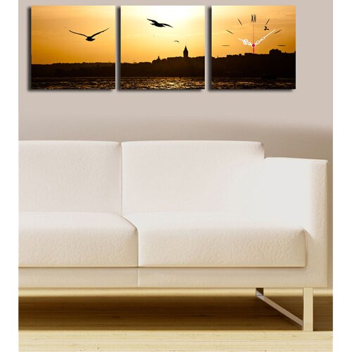 Wallity Zidni sat 3P2828CS-12, 90x28 cm, 3 dijela Cene