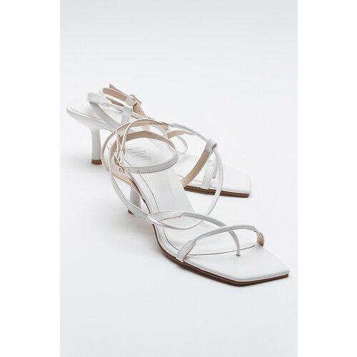 LuviShoes MIAS Women's White Heeled Sandals Slike