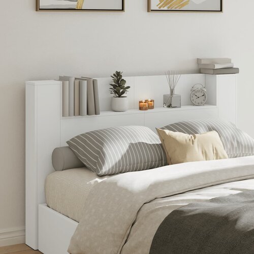 vidaXL Ormarić za uzglavlje s LED svjetlima bijeli 160x16 5x103 5 cm Cene