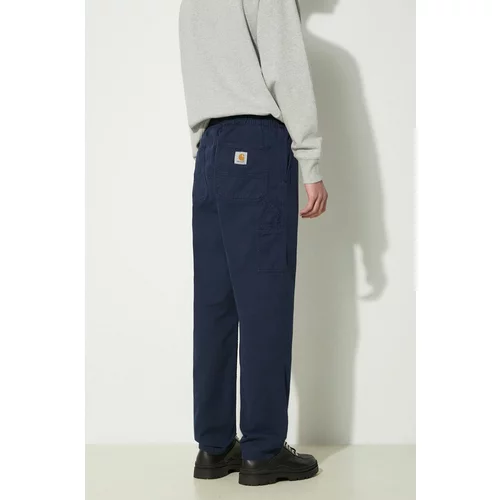 Carhartt WIP Pamučne hlače Flint Pant boja: tamno plava, ravni kroj, I029919.29LGD