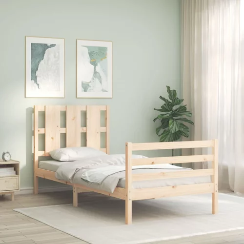 vidaXL Okvir za krevet s uzglavljem 100x200 cm od masivnog drva