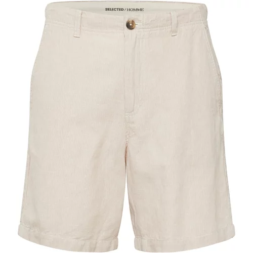 Selected Homme Chino hlače boja pijeska / bijela