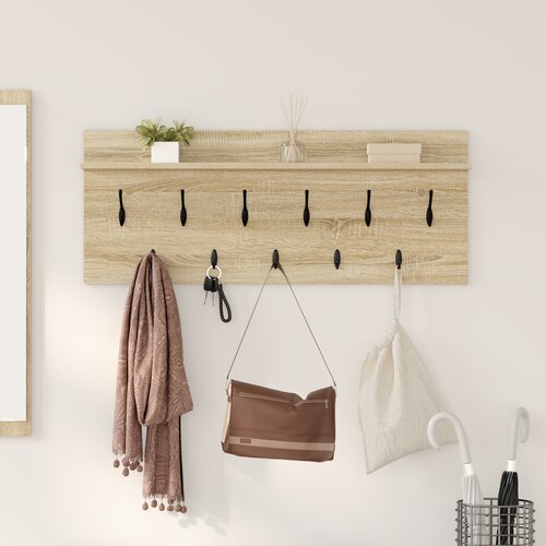 VidaXL Vje&amp;scaron;alica za kapute na zidu sonoma hrast 100 x 40 x 12 cm Slike
