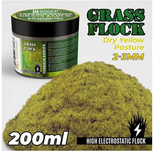 Green Stuff World Grass Flock - DRY YELLOW PASTURE 2-3mm (200ml) Cene