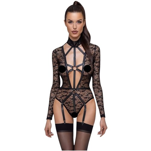 Cottelli Rio Body Long Sleeve Soft Lace 2643227 Black Cene